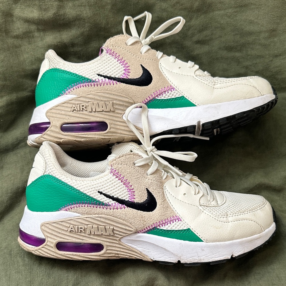Nike Air Max Women's Sneakers - Cream, Green, Purple